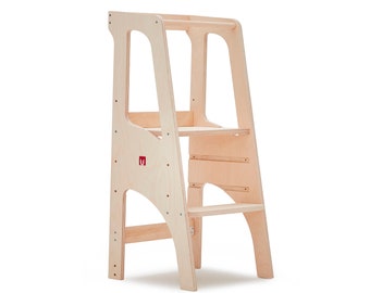 BianconiglioKids® Learning Tower EVO Original AJUSTABLE en 3 alturas - hecho a mano en Italia Certificado CE EN71 - Montessori en casa