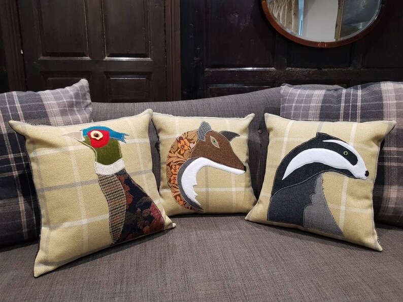 Foxy Fox Tweed Cushion- Toffee Apple