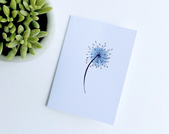 Dandelion sympathy card. Sympathy card. Blank sympathy card. Dandelion card. Thinking of you card. Blank card. Condolence card.