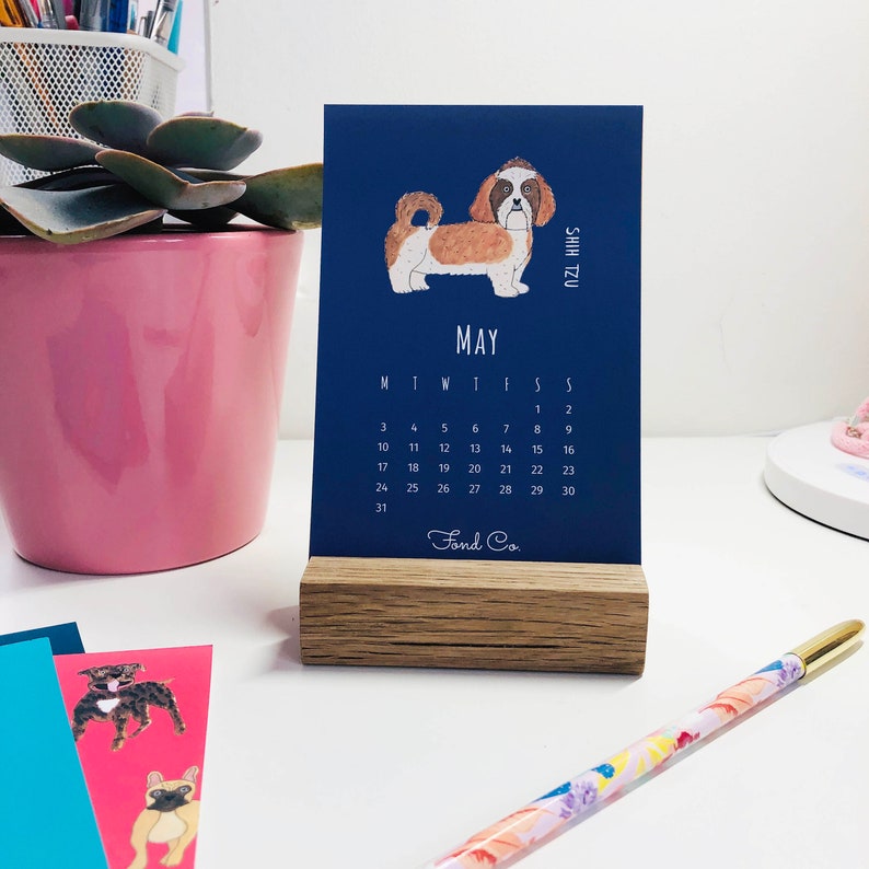 2021 Illustrated Dog desk calendar. A6 desk calendar. Gift for Etsy