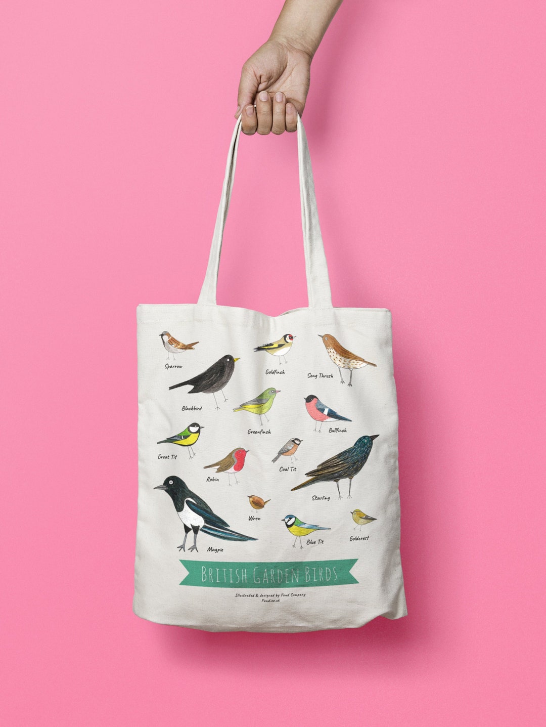 British Garden Birds Tote Bag. Bird Tote Bag. Garden Birds. Home Decor
