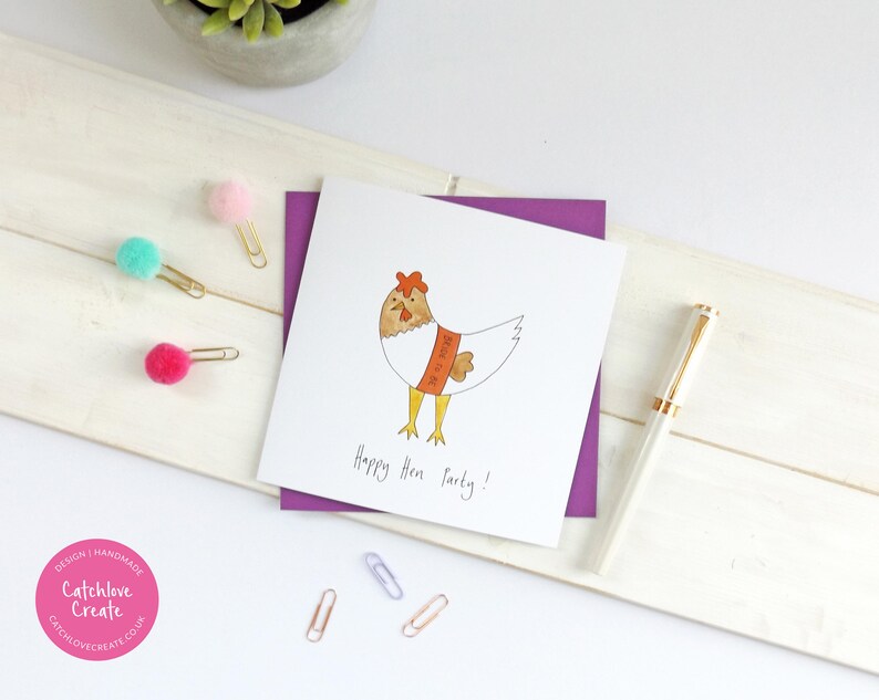 Cute Hen Party Card. Hen Party Card. Happy Hen Party. Bridal Etsy UK