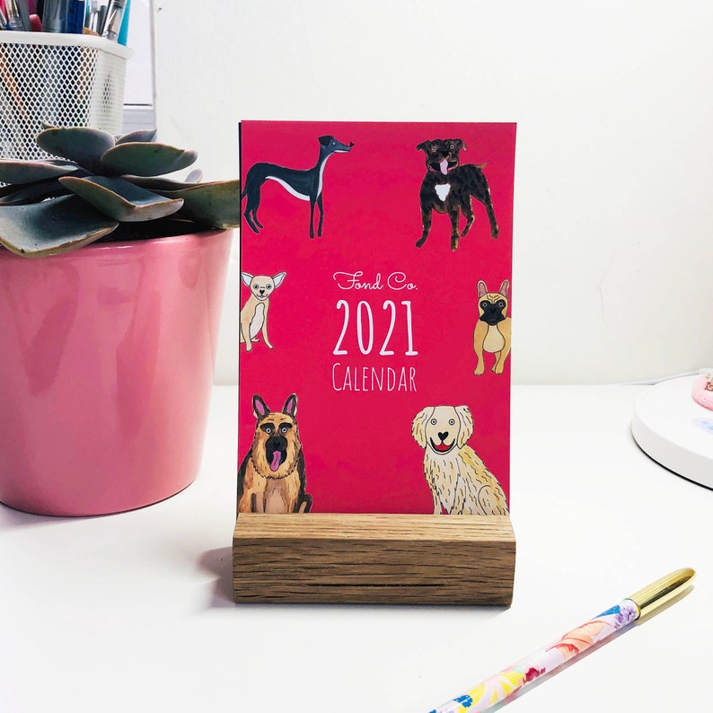 SALE 2021 Illustrated Dog desk calendar. A6 desk calendar. Etsy