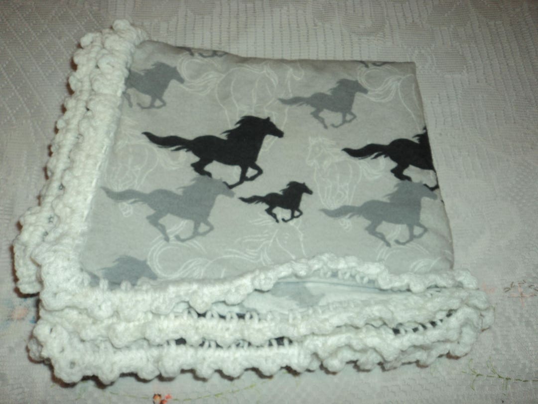 Baby Blanket Horse Baby Blanket Horses Crib Blanket Etsy