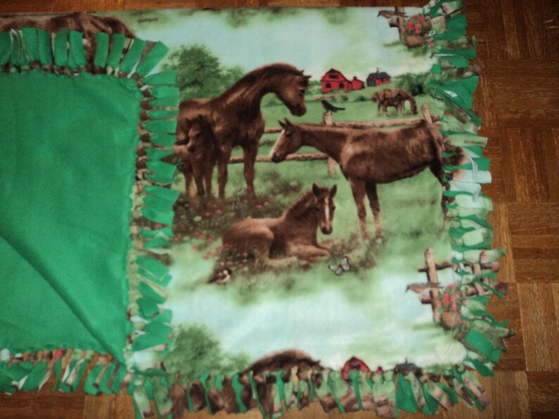 Blanket Mares and Colts Horses at the Farm Double Sided Etsy