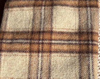 Vanilla Bean Plaid, Tan and Brown, Mill Dyed, 16"x28"