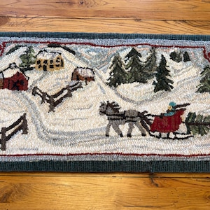 Winter Wonderland Rug Hooking Pattern, 14"x30", P116