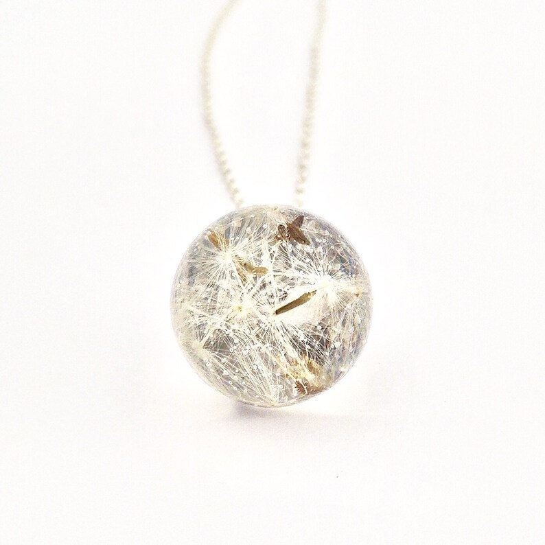 necklace with dandelion inside