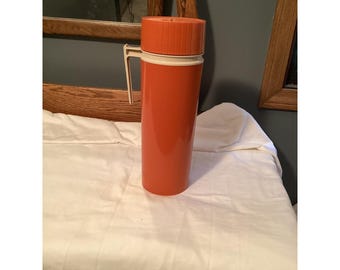 Vintage Thermos King Seeley Wide Mouth 24 OZ Orange 7402 Removable Liner 1970's