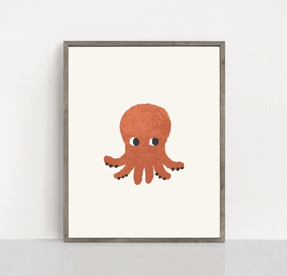 THE OCTOPUS A3A4A5 Personalised Nursery Print.