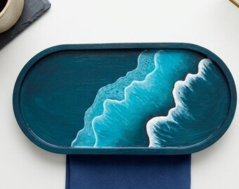 Handgemaakte ovale gipsplaat | Bureau-organizer.