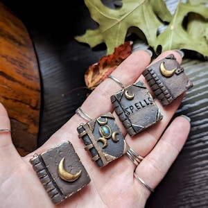Witch&#39;s Spellbook Polymer Clay Pendant