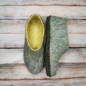 Felted Wool Slippers Women Mother House Slippers Warm Winter Home Shoes