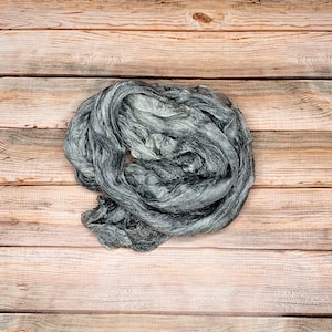 Pure 100% Silk Gauze Sparse Silk Gray Hand Dyed Silk Margilan for Nunofelting Natural Silk for Felting Uzbekistan Silk
