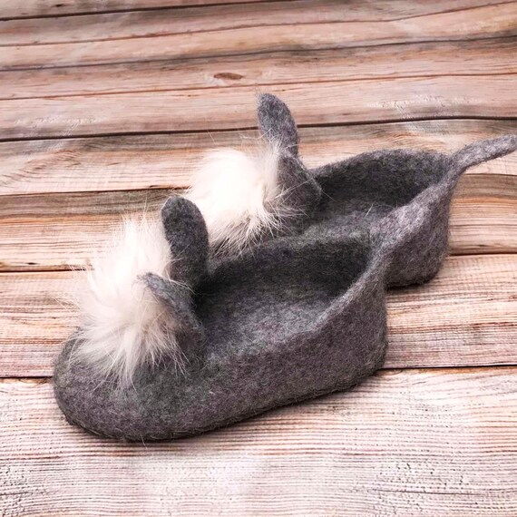 Kids Wool Slippers Natural Girl Slippers Winter Felted Slippers