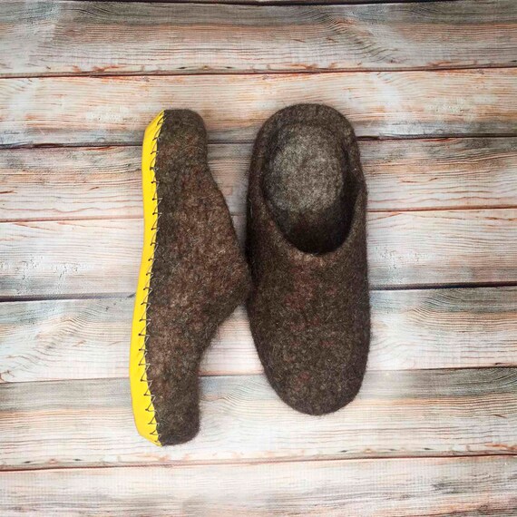 men's wool felt slippers