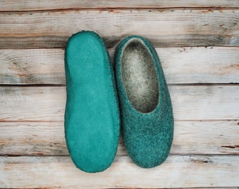 Wool Felted Slippers Women Winter House Slippers Warm Organic Slippers Eco Natural Mother Home Shoes