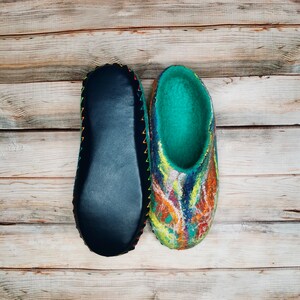 Felted Wool Slippers Women Home Slippers Winter Warm Slippers Eco Organic House Shoes