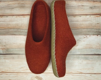 Felted Wool Travel Slippers Compact Soft House Shoes