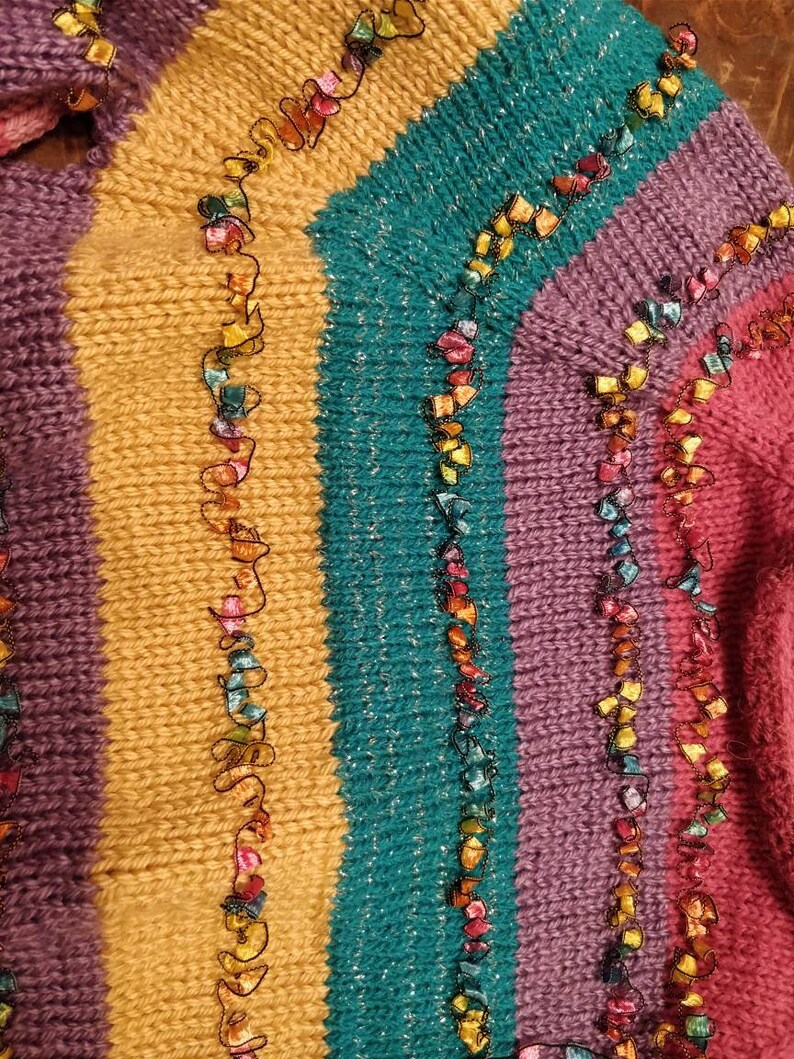 Hand Knit Unique Pullover Toddler Sweater Set Includes Matching Headband Ships Immediately! 2 Piece Set