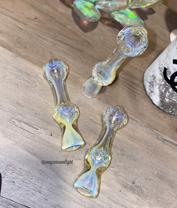 6 GLASS TOBACCO WATER PIPE SLYME COLOR WITH VIRUS DESIGN