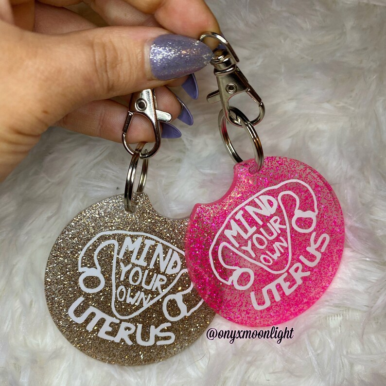 Mind Your Own Uterus Keychain Womens Female Empowerment Movement FREE US SHIP image 2