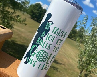Golf Lover 20oz Stainless Steel Funny Tumbler | Golf Balls Pro Sport Cup