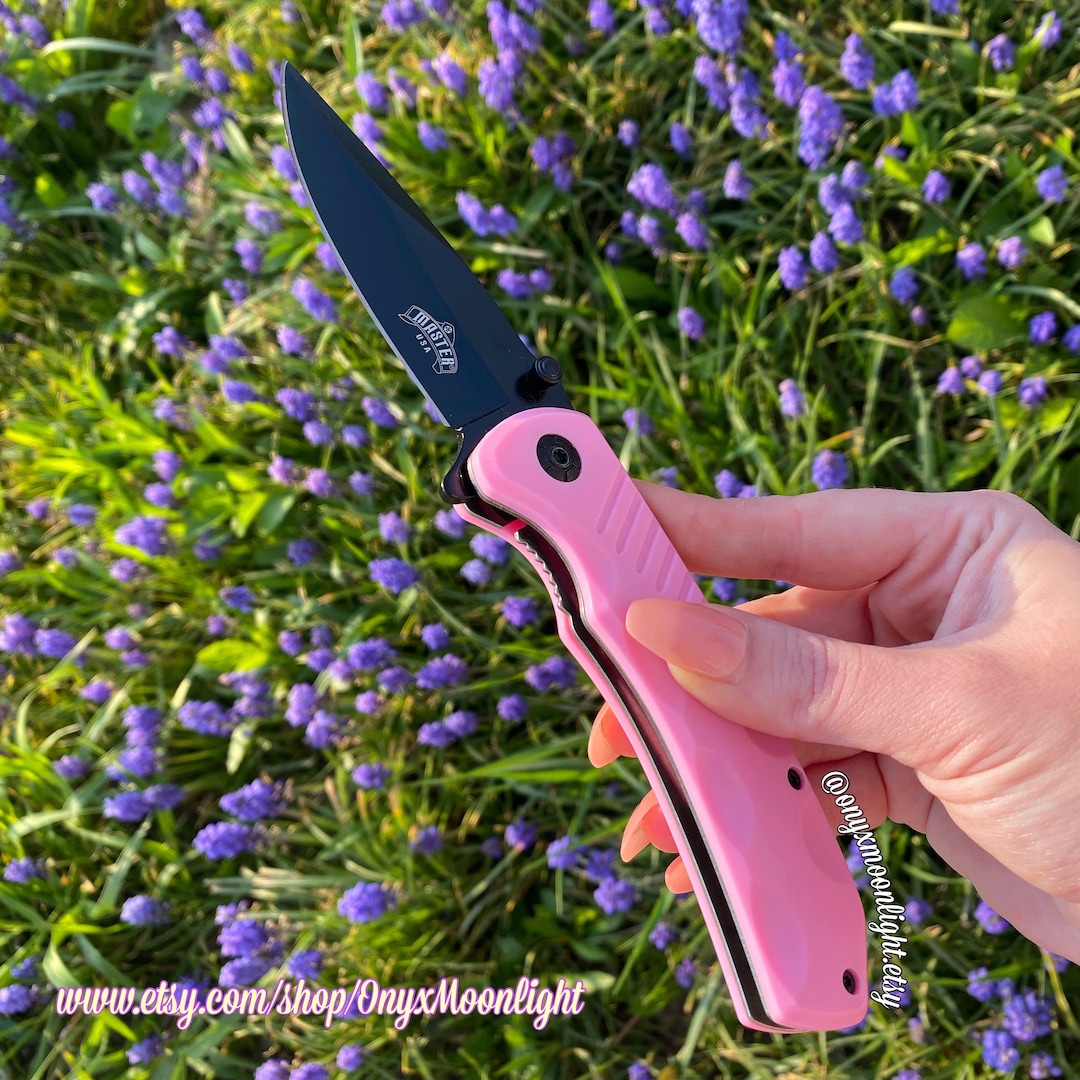 PINK Pocket Knife Stainless Steel Blade for Everyday Use as Needed