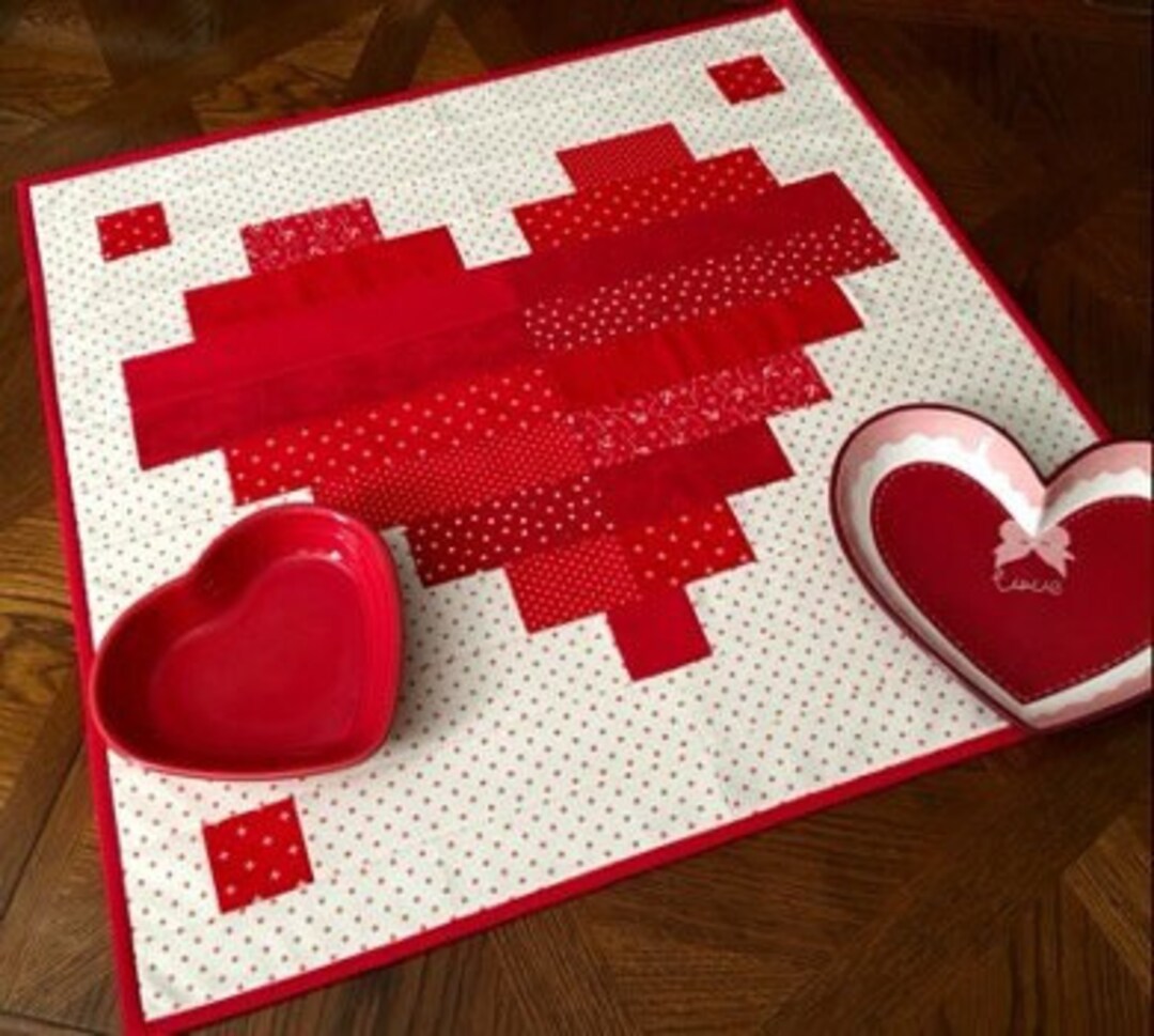 Quilt as You Sew "follow Your Heart" Table Topper Quilt Pattern - Etsy