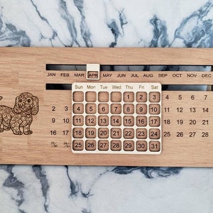 Perpetual wooden desk calendar Animals Pic 7