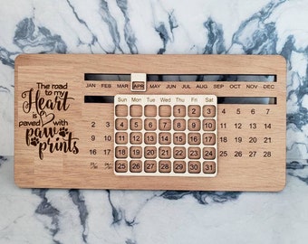 Perpetual wooden desk calendar - Animals