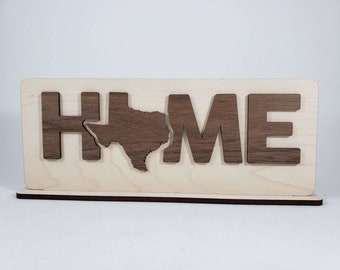 Texas wooden table top home sign