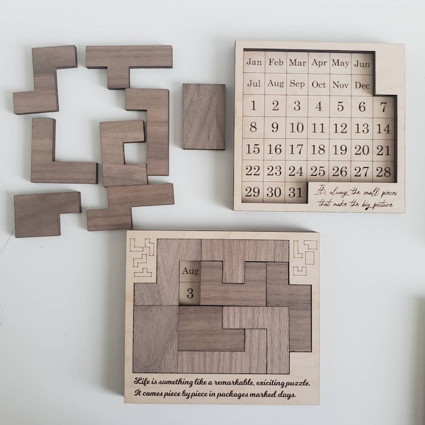 Calendrier en bois Un puzzle par jour - Mini