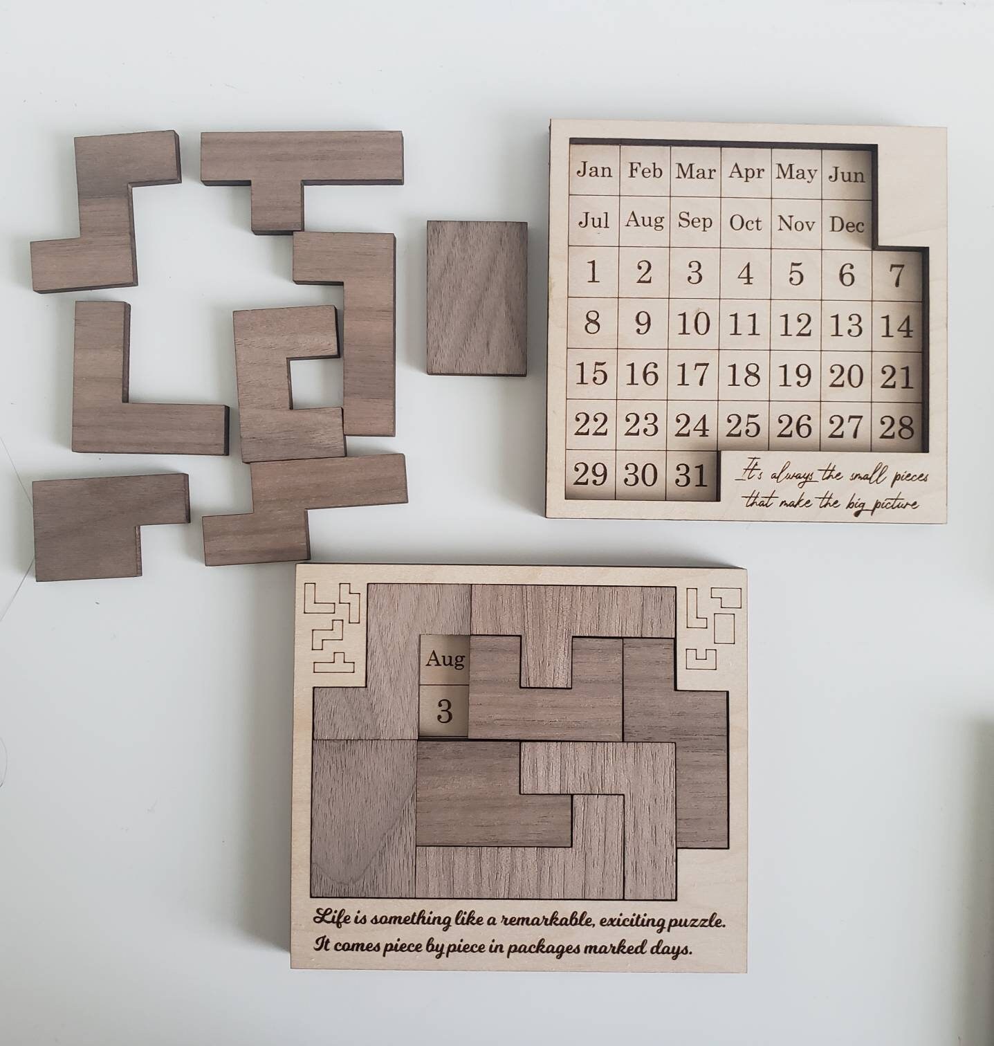A Puzzle a Day Wooden Calendar Medium - Etsy