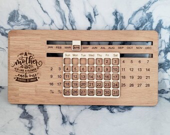 Perpetual wooden desk calendar - Mom