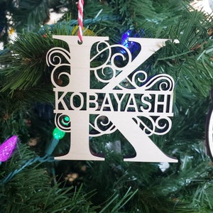 Personalized monogram and name Christmas ornaments