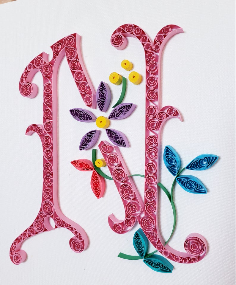 Quilled Paper Art Letter N Etsy