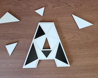 Geometric Alphabet Puzzles - SVG laser cut file