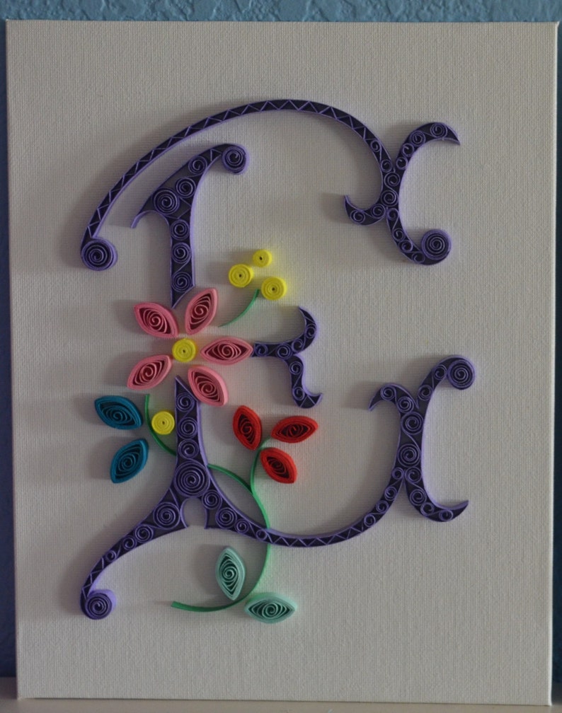 Quilled Paper Art Letters A B E J K Etsy