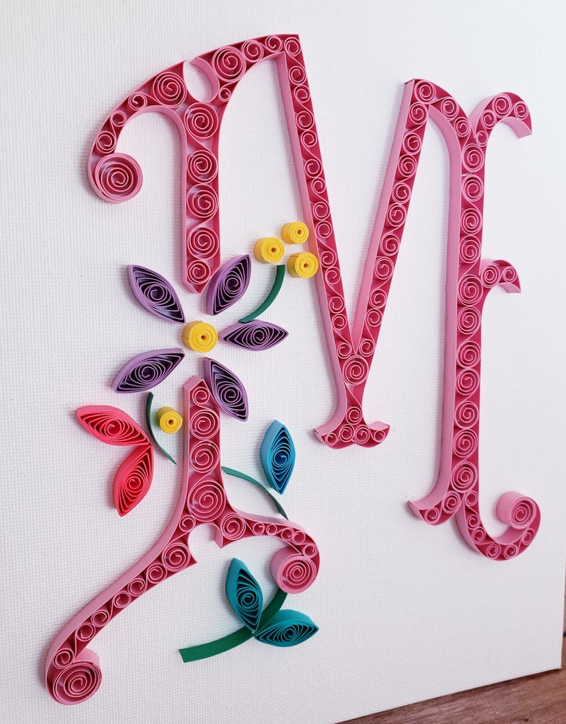 Quilled Paper Art Letter M Etsy
