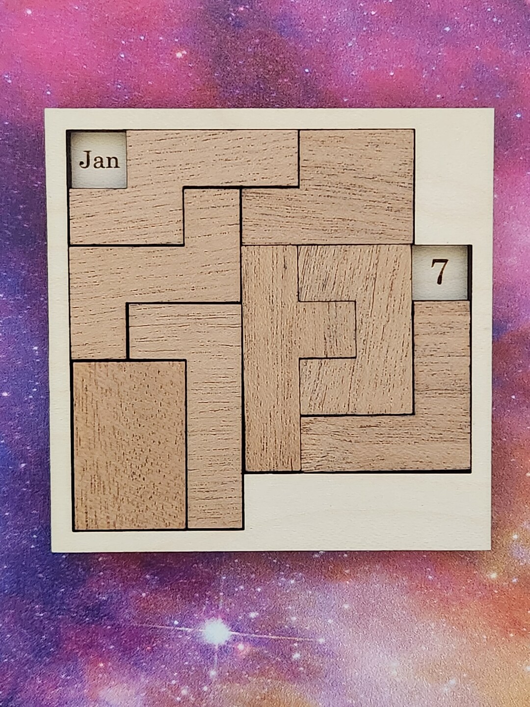 A Puzzle A Day Wooden Calendar Mini Etsy