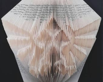 Folded Book Art: Zelda, nintendo, hylian crest