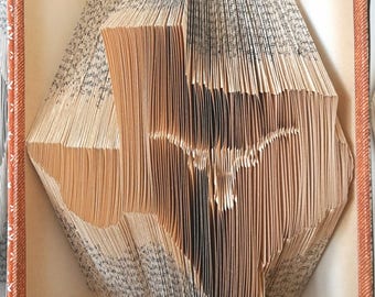 Folded Book Art: Texas State - Longhorn