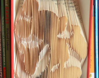 Folded Book Art: Mickey or Minnie Mouse (Name Personalization on ribbon Available Upon Request!)