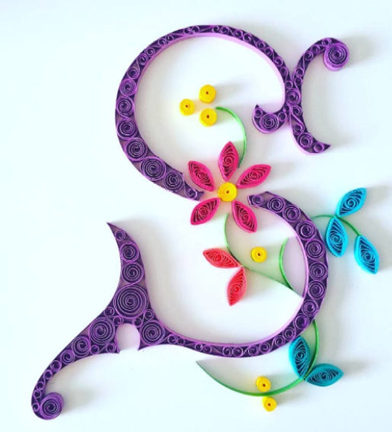 Quilled Paper Art Letters A B E J K Etsy