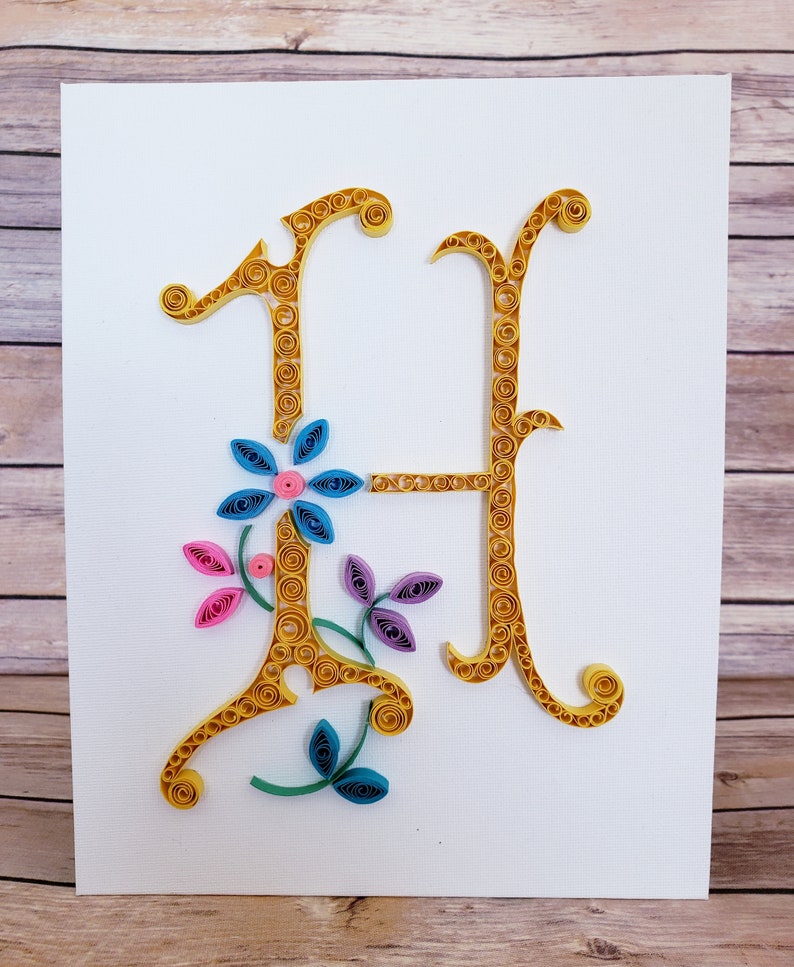 Quilled Paper Art Letter H Etsy