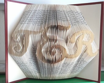 Folded book art - Couple Monogram