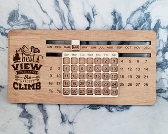 Perpetual wooden desk calendar - Inspirational quotes