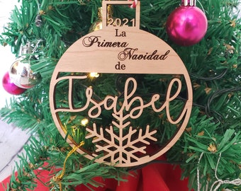 Nombre Personalizado Baby's 1st primera Navidad Adorno Vinilo Calcomanía stickerribba Caja Marco Nombre Personalizado Baby's 1st primera Navidad Adorno Vinilo Calcomanía stickerribba Caja Marco