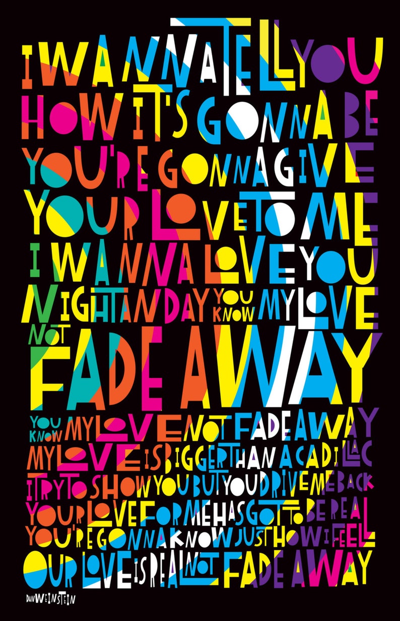 Lyricart Grateful Dead Not Fade Away Signed Etsy